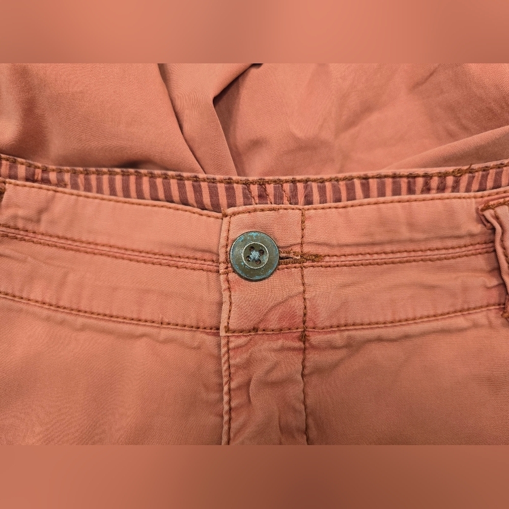 Anthropologie Hei Hei Cropped Wide Leg Pants Salmon Size 27 - Picture 5 of 7